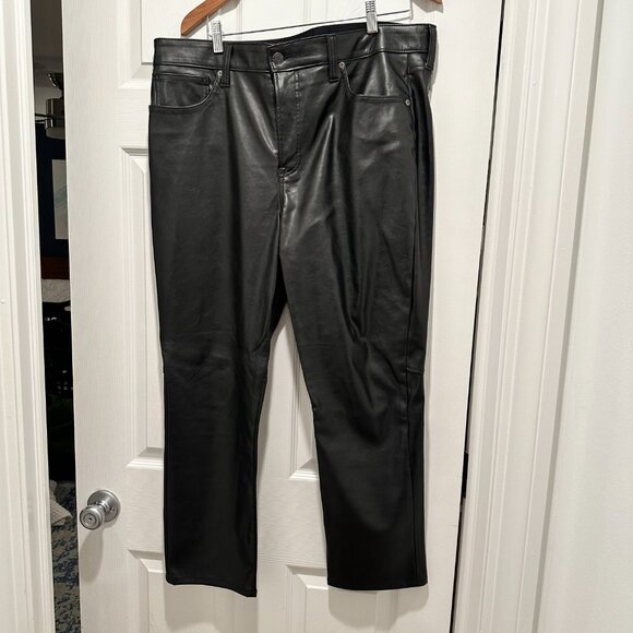 Gap Vintage Slim High Rise Vegan Leather Pants -- Black -- 18/34 - Picture 4 of 7